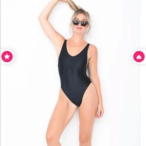 Ribbed One Piece Black